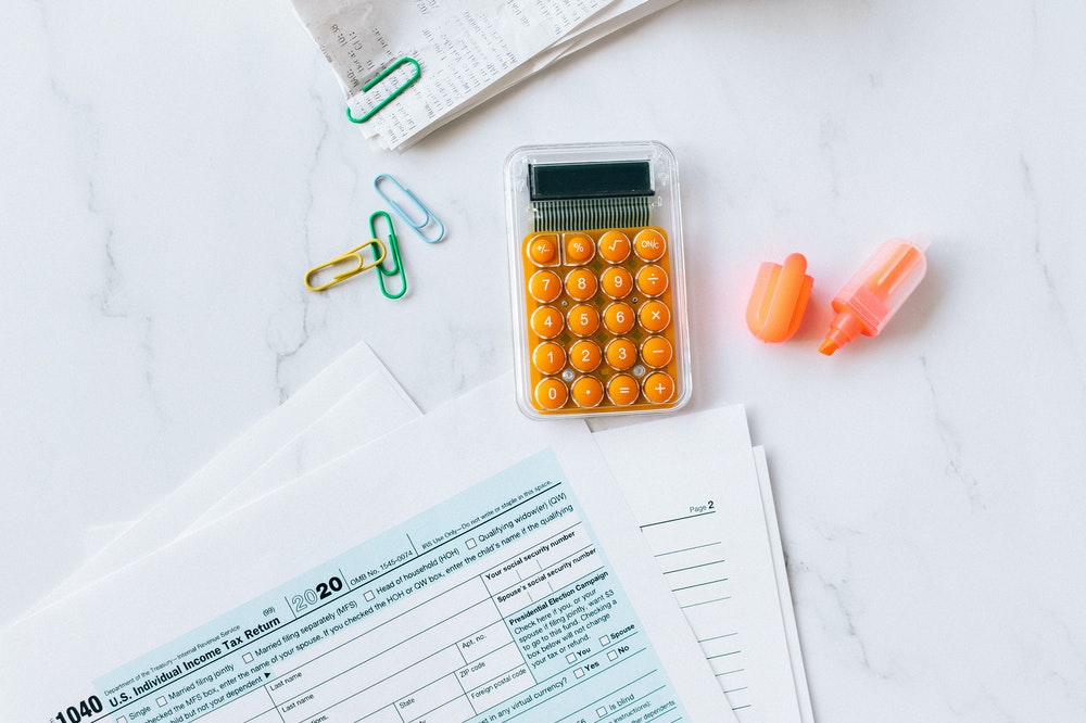 A calculator on the table