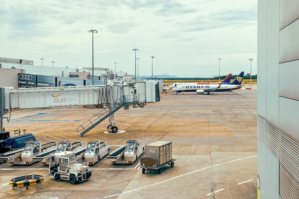 Ryanair planes at an airport