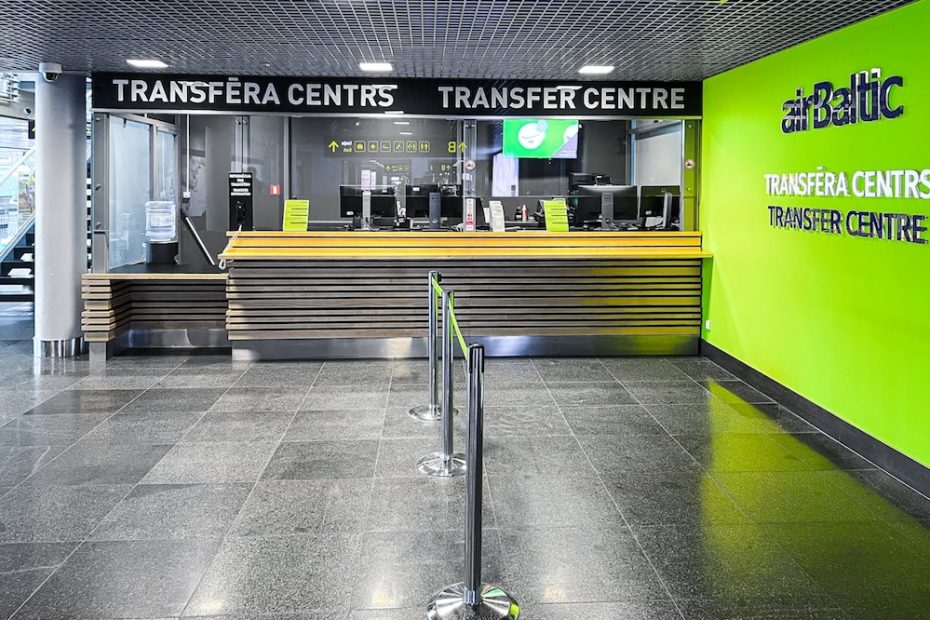 Transfer centre at an airport